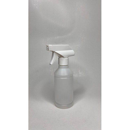 250 ml Şeffaf Kuşaklı (PE) Beyaz Trigger Sprey Şişesi