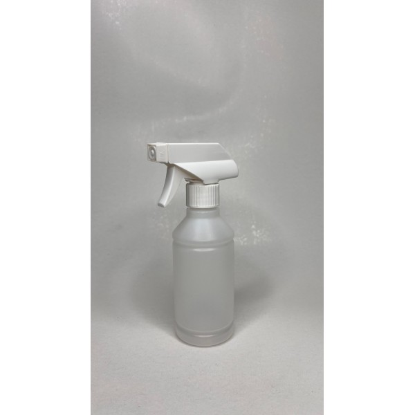 250 ml Şeffaf Kuşaklı (PE) Beyaz Trigger Sprey Şişesi