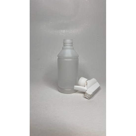 250 ml Şeffaf Kuşaklı (PE) Beyaz Trigger Sprey Şişesi