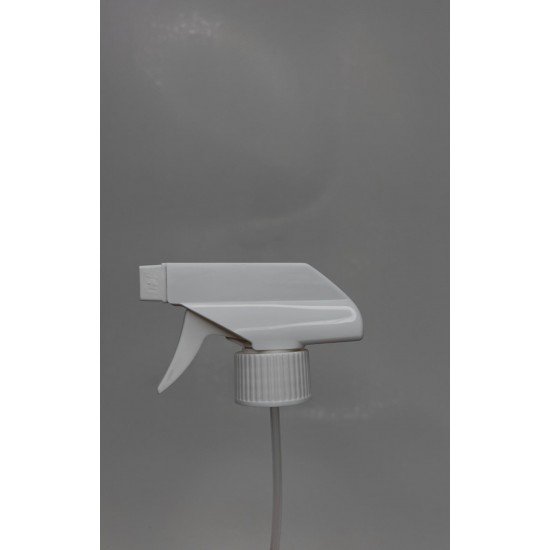 1 Litre Şeffaf PET Trigger Sprey Şişesi - Beyaz Trigger 