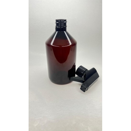 500 ml Kahverengi (Amber) PET - Siyah Trigger Sprey Şişesi