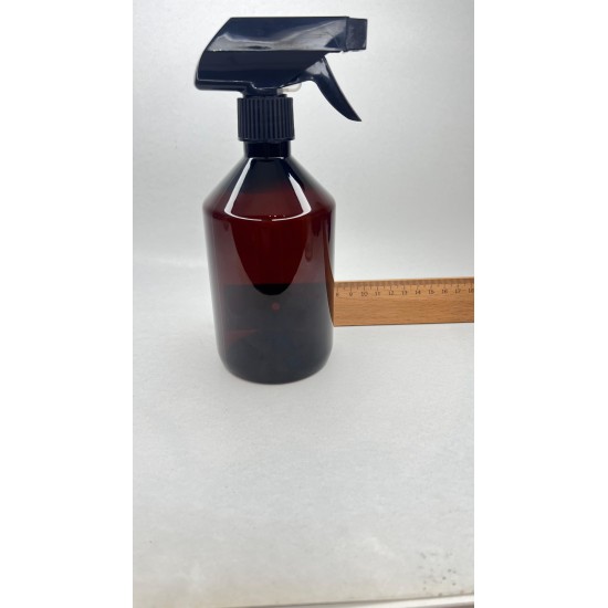500 ml Kahverengi (Amber) PET - Siyah Trigger Sprey Şişesi