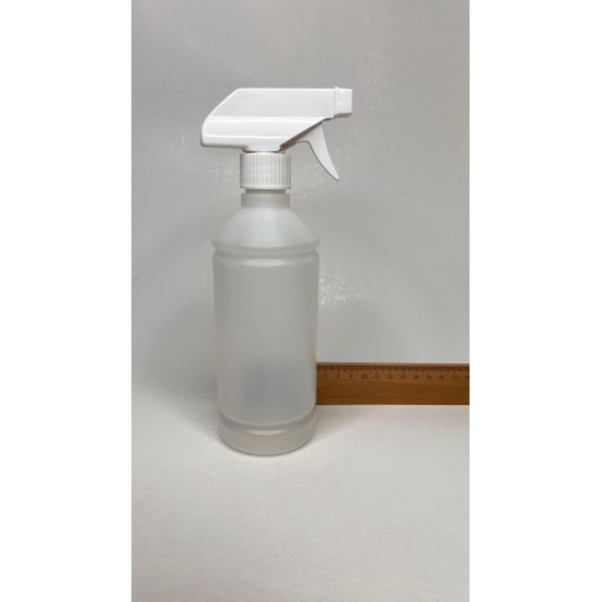 500 ml Şeffaf Kuşaklı (PE) Şişe BeyazTrigger Sprey Şişesi