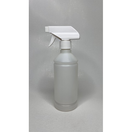 500 ml Şeffaf Kuşaklı (PE) Şişe BeyazTrigger Sprey Şişesi