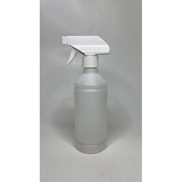 500 ml Şeffaf Kuşaklı (PE) Şişe BeyazTrigger Sprey Şişesi