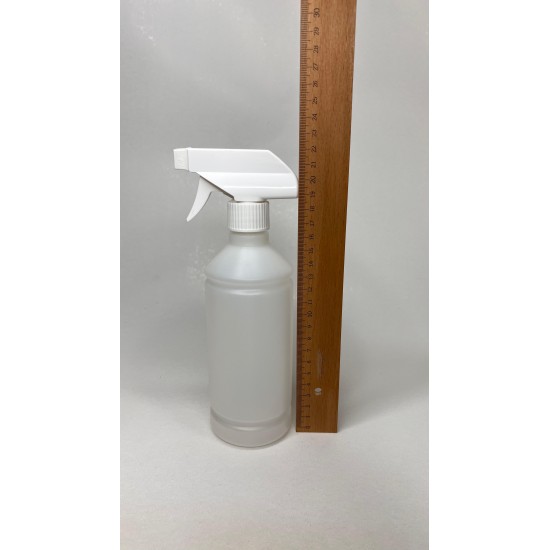 500 ml Şeffaf Kuşaklı (PE) Şişe BeyazTrigger Sprey Şişesi
