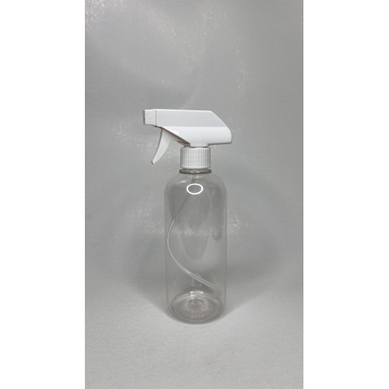 500 ml Şeffaf (PET) Plastik Şişe Beyaz Trigger Sprey Şişesi