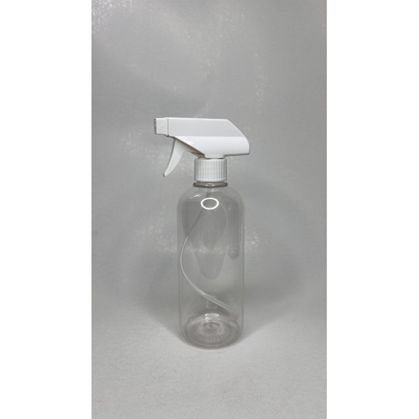 500 ml Şeffaf (PET) Plastik Şişe Beyaz Trigger Sprey Şişesi