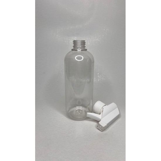 500 ml Şeffaf (PET) Plastik Şişe Beyaz Trigger Sprey Şişesi