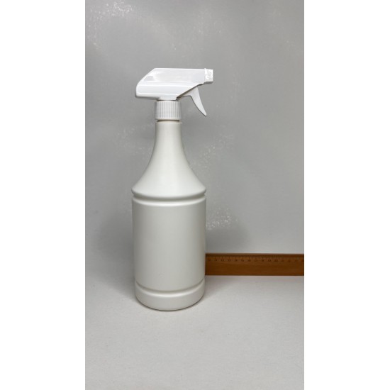 1 Litre Konik Beyaz Mat PE Trigger Sprey Şişesi - Beyaz Trigger