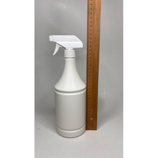 1 Litre Konik Beyaz Mat PE Trigger Sprey Şişesi - Beyaz Trigger