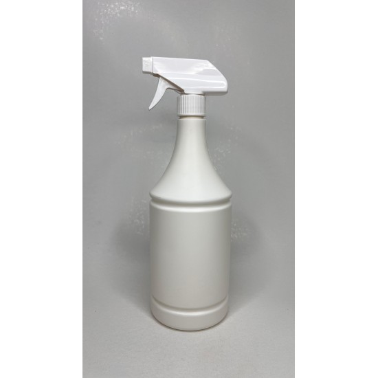 1 Litre Konik Beyaz Mat PE Trigger Sprey Şişesi - Beyaz Trigger