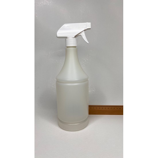 1 Litre Şeffaf Konik PE Trigger Sprey Şişesi - Beyaz Trigger