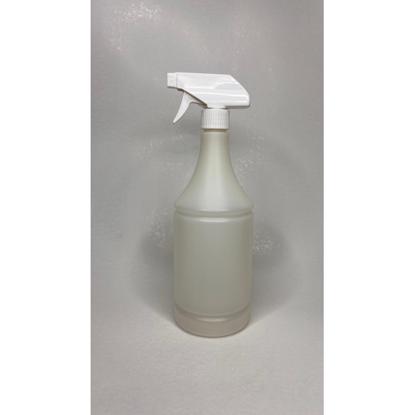 1 Litre Şeffaf Konik PE Trigger Sprey Şişesi - Beyaz Trigger