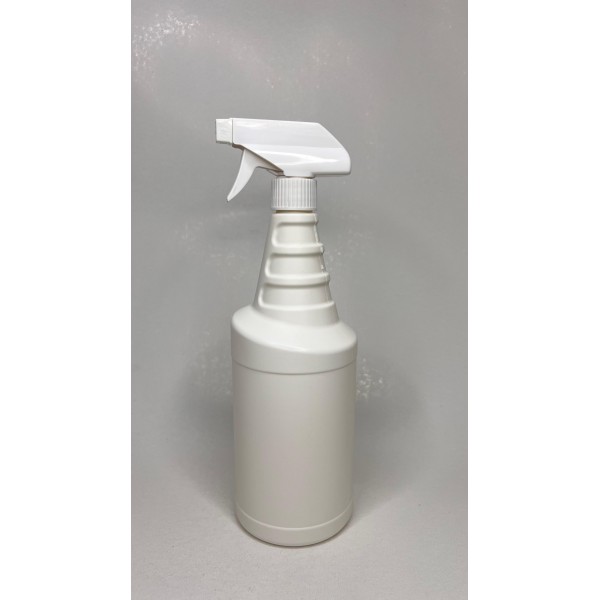 1 Litre Vosvos Beyaz Mat PE Trigger Sprey Şişesi- Beyaz Tetik-Beyaz Gövde Sprey
