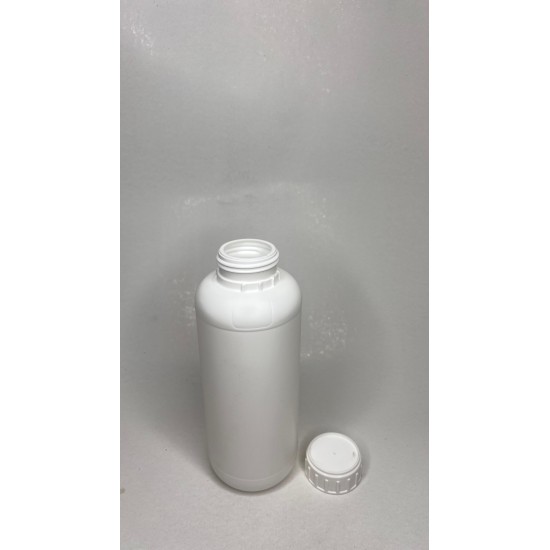 1 Litre Beyaz Plastik Beyaz PE Zirai Tarım İlacı Şişesi Düz Kapaklı