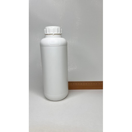 1 Litre Beyaz Plastik PE Zirai Tarım İlacı Şişesi Kilitli Kapaklı