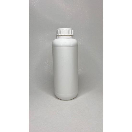 1 Litre Beyaz Plastik PE Zirai Tarım İlacı Şişesi Kilitli Kapaklı