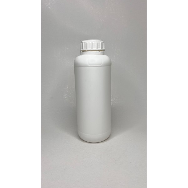 1 Litre Beyaz Plastik PE Zirai Tarım İlacı Şişesi Kilitli Kapaklı