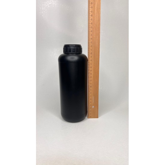1 Litre Siyah Plastik PE Zirai Tarım İlacı Şişesi Düz kapaklı