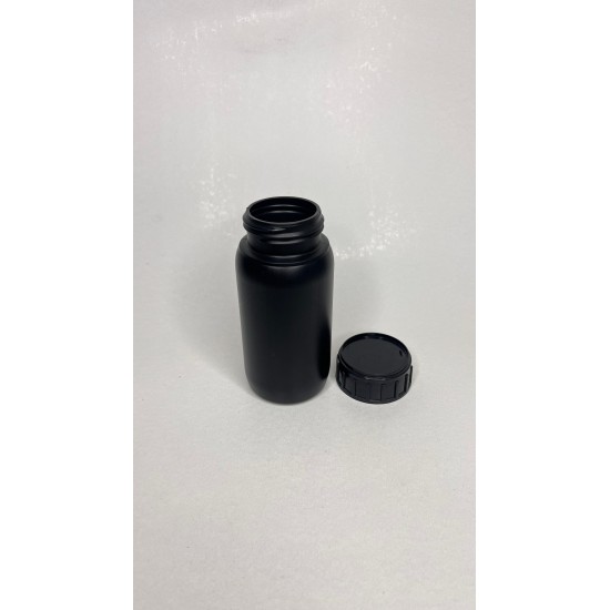 250 ml Siyah Plastik PE Zirai Tarım İlacı Şişesi Düz Kapaklı