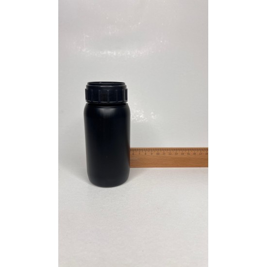 250 ml Siyah Plastik PE Zirai Tarım İlacı Şişesi Düz Kapaklı