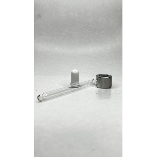 50 ml Cam Damlalık Takımı | Gümüş Delikli Kapak, Beyaz Emzik ve Cam Pipet