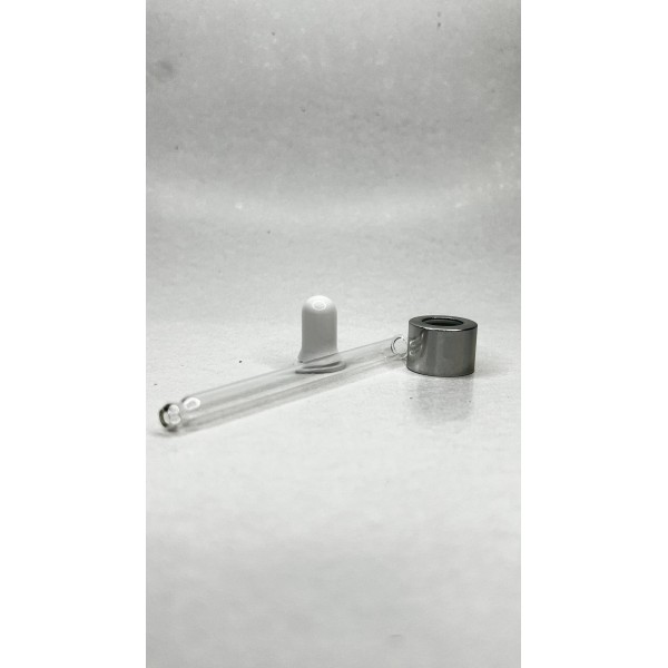 50 ml Cam Damlalık Takımı | Gümüş Delikli Kapak, Beyaz Emzik ve Cam Pipet