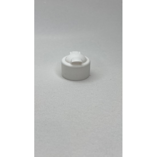 28 mm Beyaz Erka Kapak | Emniyet Bantlı Vidalı Plastik Kapak - PET Şişeler İçin