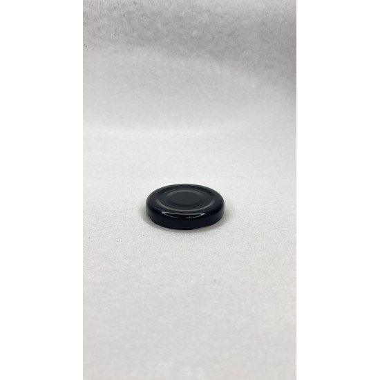 43 mm Siyah Metal Kapak | 29 cc ve 40 cc Cam Kavanozlar İçin Twist Off Kapak