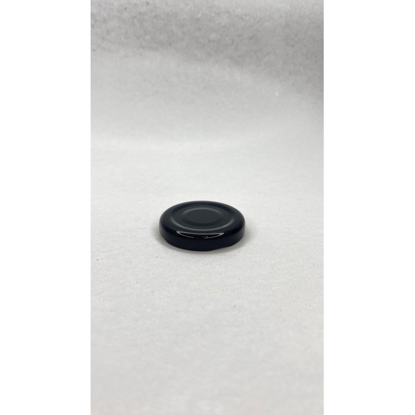 43 mm Siyah Metal Kapak | 29 cc ve 40 cc Cam Kavanozlar İçin Twist Off Kapak