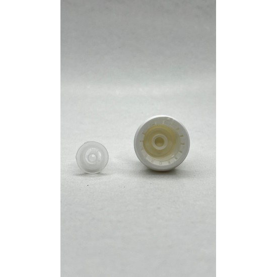 18 mm Beyaz İçten Damlalıklı Plastik Kapak | Cam ve Plastik Şişeler İçin Vidalı Kapak