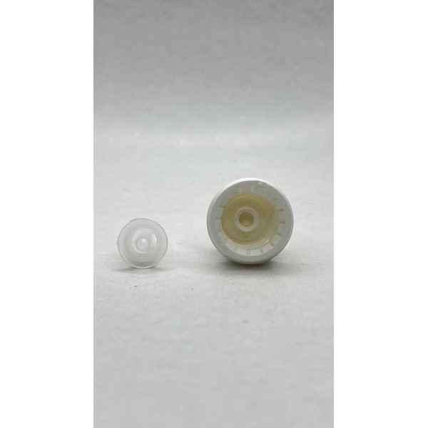 18 mm Beyaz İçten Damlalıklı Plastik Kapak | Cam ve Plastik Şişeler İçin Vidalı Kapak