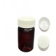 100 ml Kahverengi (Amber) Tablet Şişesi | Çocuk Emniyetli Beyaz Kapaklı Vitamin, Kapsül ve Takviye Edici Gıda Kutusu (650 Adet/Koli)