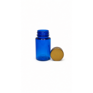 100 ml Mavi (Kobalt) Tablet Şişesi | Gold Kapaklı Vitamin, Kapsül ve Takviye Edici Gıda Kutusu (650 Adet/Koli)