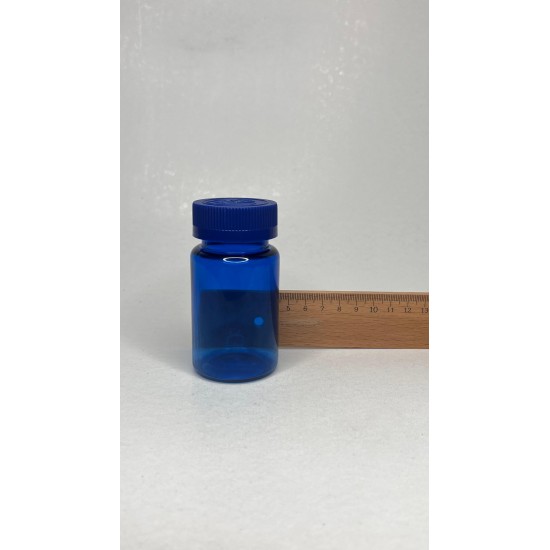100 ml Mavi (Kobalt) Tablet Şişesi | Mavi Çocuk Emniyetli Kapaklı Vitamin, Kapsül ve Takviye Edici Gıda Kutusu (650 Adet/Koli)