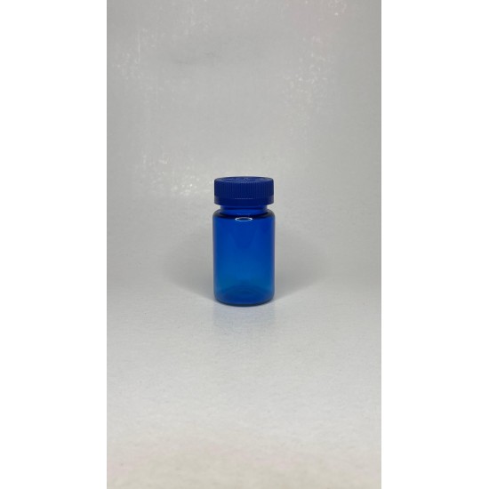 100 ml Mavi (Kobalt) Tablet Şişesi | Mavi Çocuk Emniyetli Kapaklı Vitamin, Kapsül ve Takviye Edici Gıda Kutusu (650 Adet/Koli)