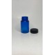 100 ml Mavi (Kobalt) Tablet Şişesi | Siyah Çocuk Emniyetli Kapaklı Vitamin, Kapsül ve Takviye Edici Gıda Kutusu (650 Adet/Koli)
