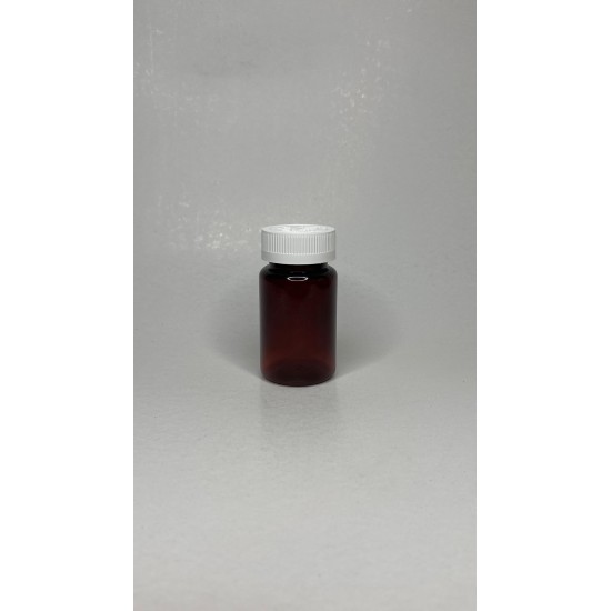 100 ml Kahverengi (Amber) Tablet Şişesi | Çocuk Emniyetli Beyaz Kapaklı Vitamin, Kapsül ve Takviye Edici Gıda Kutusu (650 Adet/Koli)