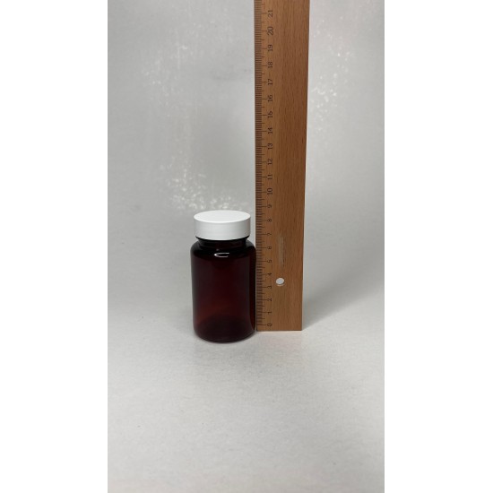 100 ml Kahverengi (Amber) Tablet Şişesi | Beyaz Kapaklı Vitamin, Kapsül ve Takviye Edici Gıda Kutusu (650 Adet/Koli)