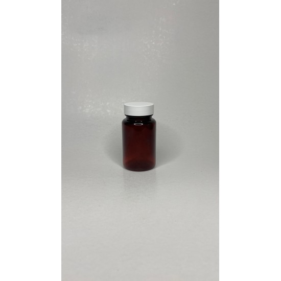 100 ml Kahverengi (Amber) Tablet Şişesi | Beyaz Kapaklı Vitamin, Kapsül ve Takviye Edici Gıda Kutusu (650 Adet/Koli)