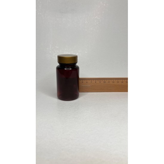 100 ml Kahverengi (Amber) Tablet Şişesi | Gold Kapaklı Vitamin, Kapsül ve Takviye Edici Gıda Kutusu (650 Adet/Koli)