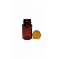 100 ml Kahverengi (Amber) Tablet Şişesi | Gold Kapaklı Vitamin, Kapsül ve Takviye Edici Gıda Kutusu (650 Adet/Koli)