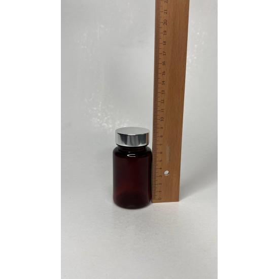 100 ml Kahverengi (Amber) Tablet Şişesi | Gümüş Kapaklı Vitamin, Kapsül ve Takviye Edici Gıda Kutusu (650 Adet/Koli)
