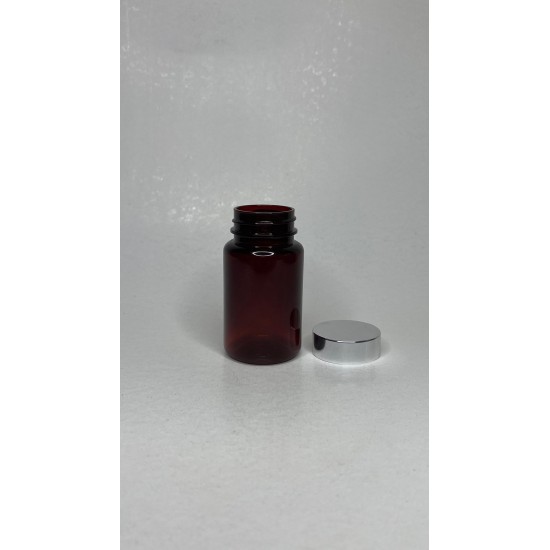 100 ml Kahverengi (Amber) Tablet Şişesi | Gümüş Kapaklı Vitamin, Kapsül ve Takviye Edici Gıda Kutusu (650 Adet/Koli)