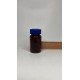 100 ml Kahverengi (Amber) Tablet Şişesi | Mavi Çocuk Emniyetli Kapaklı Vitamin, Kapsül ve Takviye Edici Gıda Kutusu (650 Adet/Koli)