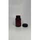 100 ml Kahverengi (Amber) Tablet Şişesi | Siyah Kapaklı Vitamin, Kapsül ve Takviye Edici Gıda Kutusu (650 Adet/Koli)