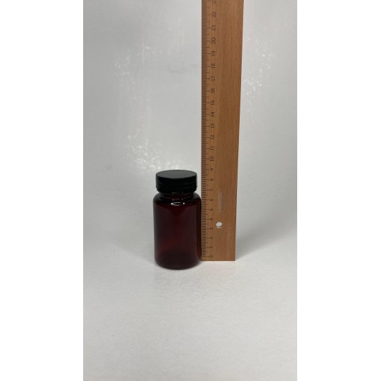 100 ml Kahverengi (Amber) Tablet Şişesi | Siyah Kapaklı Vitamin, Kapsül ve Takviye Edici Gıda Kutusu (650 Adet/Koli)