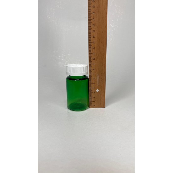 100 ml Yeşil Tablet Şişesi | Beyaz Çocuk Emniyetli Kapaklı Vitamin, Kapsül ve Takviye Edici Gıda Kutusu (650 Adet/Koli)