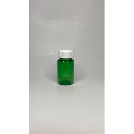 100 ml Yeşil Tablet Şişesi | Beyaz Çocuk Emniyetli Kapaklı Vitamin, Kapsül ve Takviye Edici Gıda Kutusu (650 Adet/Koli)